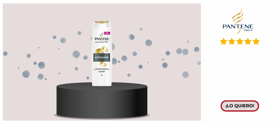 Champú Pantene Anticaspa 325ML packaging blanco y gris