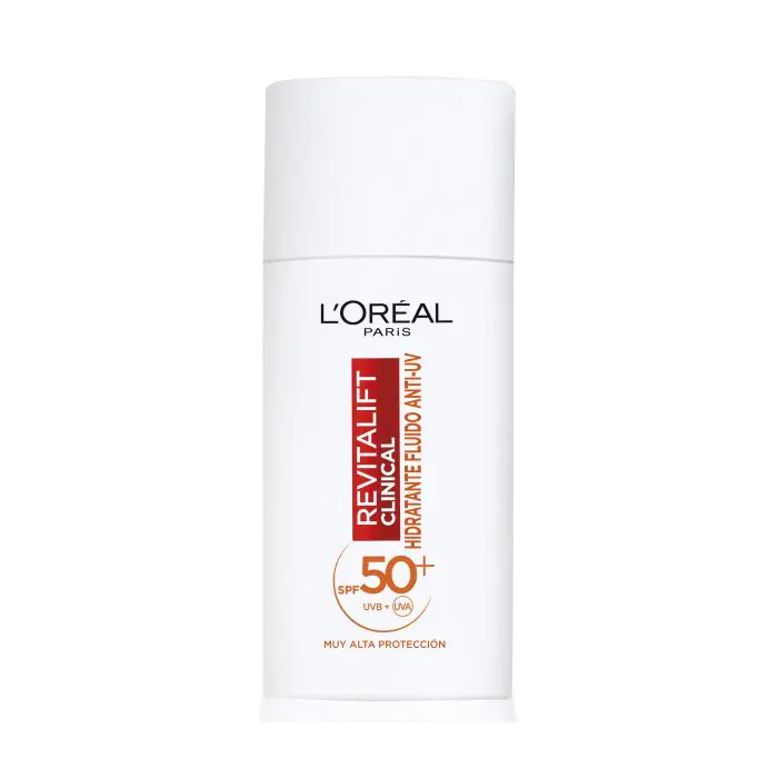 L'Óreal fluido hidratante revitalift clinical SPF50 con Vitamina C