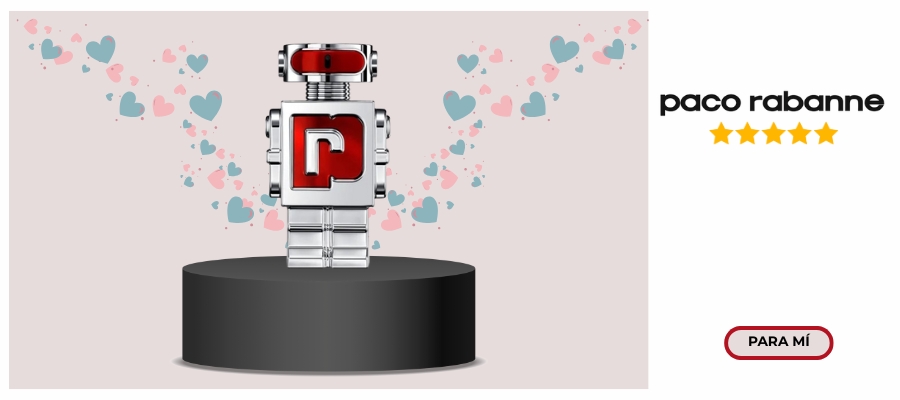 Phantom In Red Parfum Elixir Robot plateado y rojo