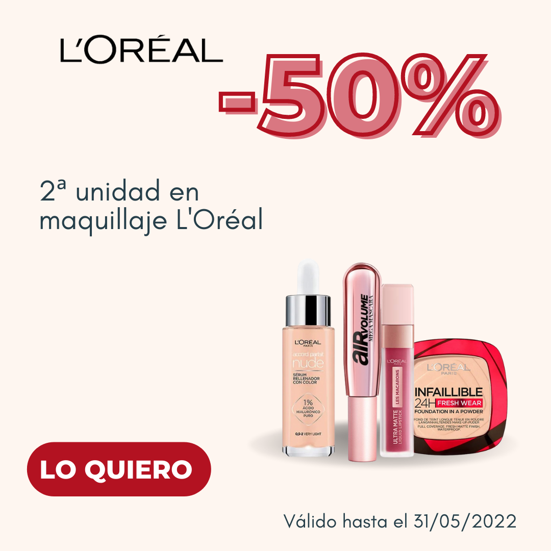2ª Unidad al 50% en Maquillaje L'Oréal