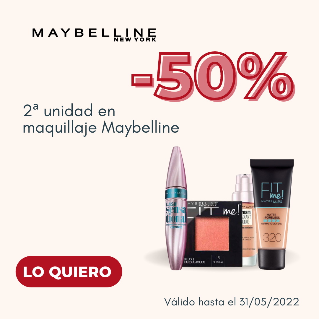 2ª Unidad al 50% en Maquillaje Maybelline