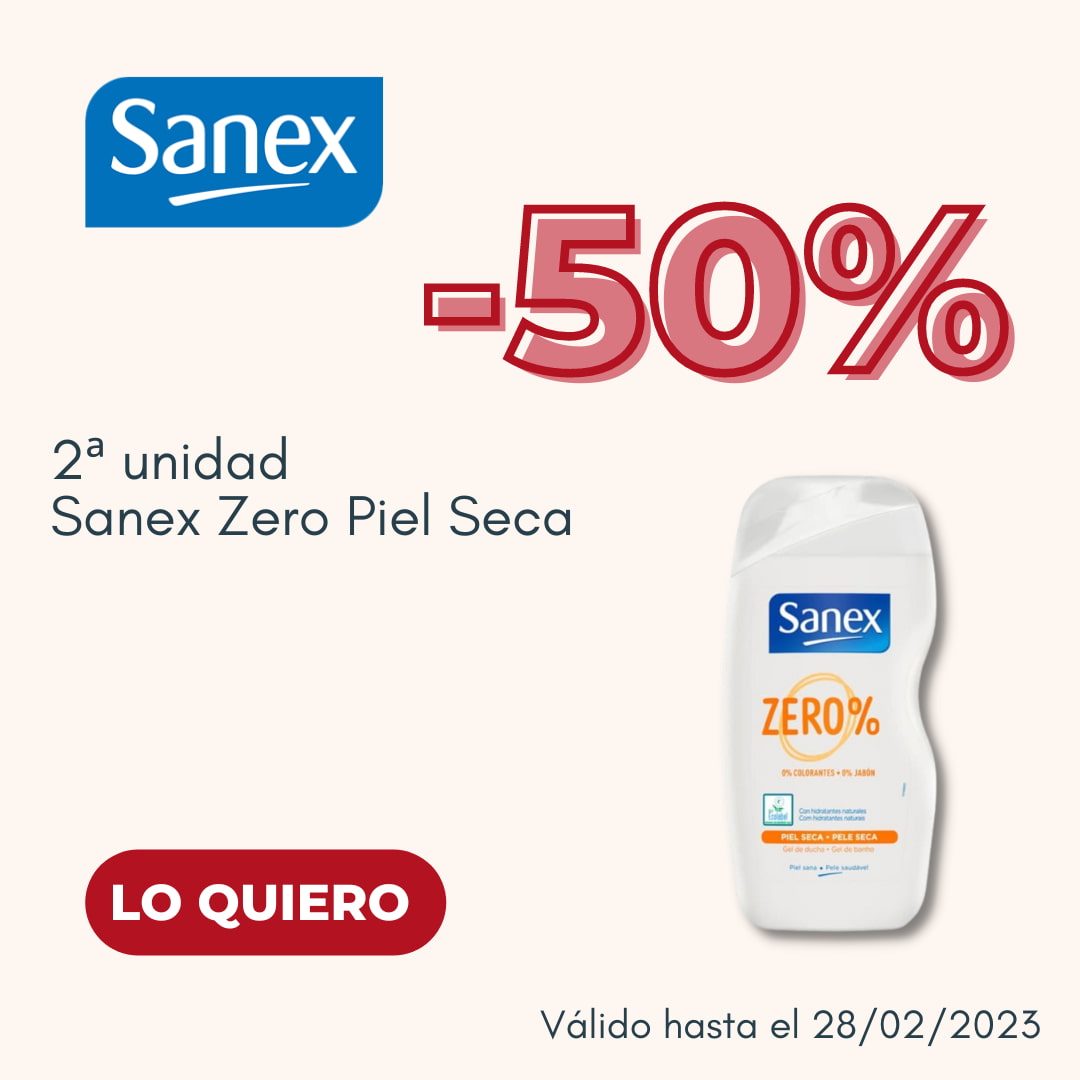 2ª Unidad -50% Gel de Baño Sanex Zero Piel Seca