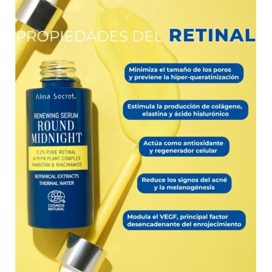 ALMA SECRET Sérum con Retinal puro Round Midnight 0,2% 30ml 2