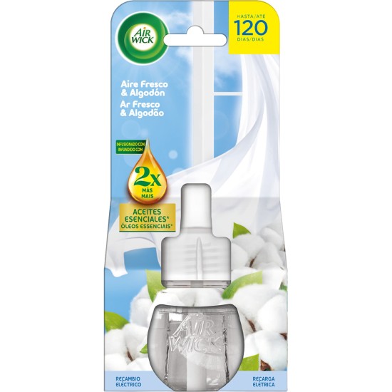 Ambientador Airwick Essential Oil Aire Fresco & Algodón Recambio 0