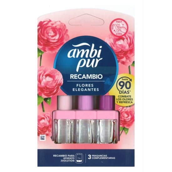 Ambientador Ambipur 3 Volution Flores Elegantes Recambio 0