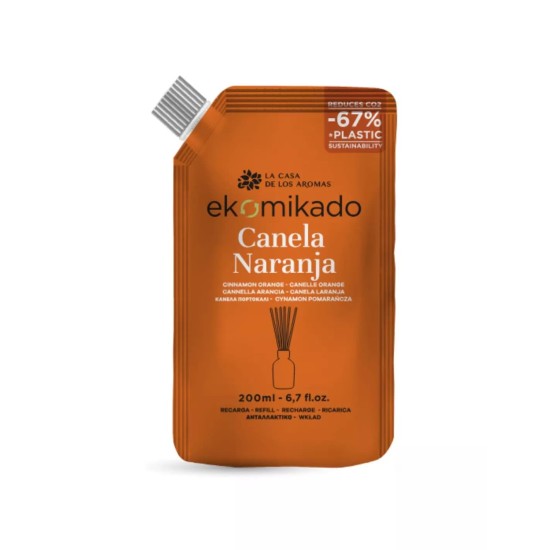 Ambientador La Casa de Los Aromas Canela y Naranja Recarga 200Ml 0