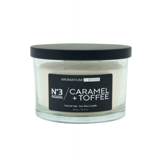Ambientador Vela Aromatium Caramel Toffee 3 Mechas 0