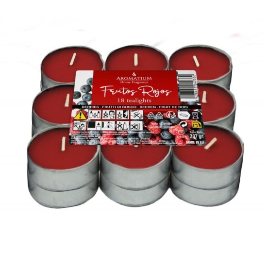 Ambientador Vela Aromatium Pack 18 Tealights Frutas del Bosque 0