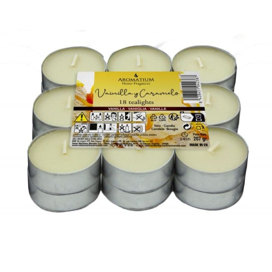 Ambientador Vela Aromatium Pack 18 Tealights Vainilla 0