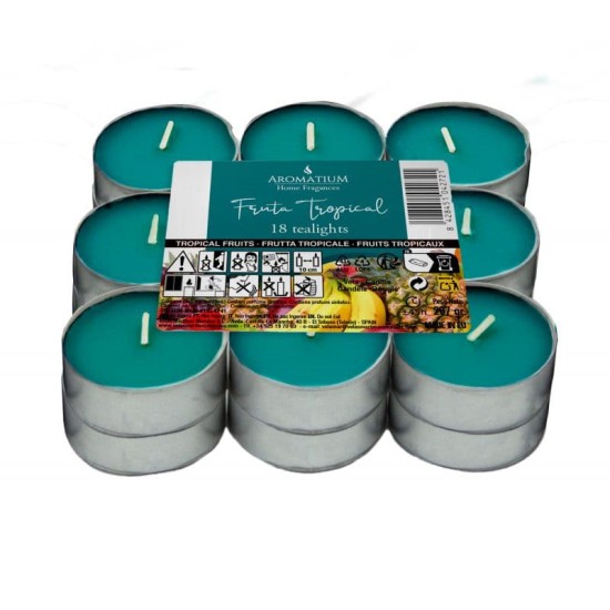Ambientador Vela Aromatium Pack 18 Tealights Tropical Fruit 0