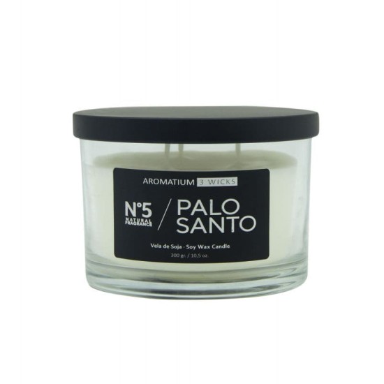 Ambientador Vela Aromatium Palo de Santo 3 Mechas 0