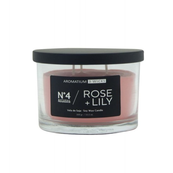 Ambientador Vela Aromatium Rose Lily 3 Mechas 0