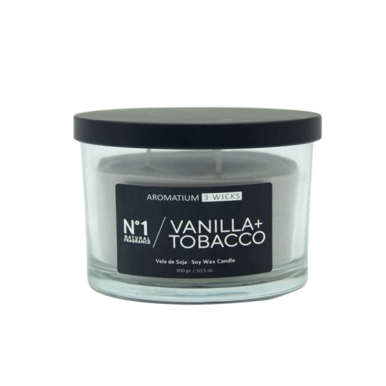 Ambientador Vela Aromatium Vainilla Tobacco 3 Mechas 0