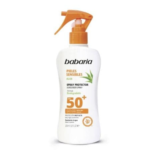 Babaria Aloe Pieles Sensibles Spray Protector SPF 50+ 200ml 0