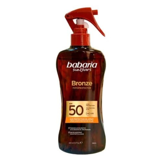 Babaria Bronze Fotoprotector Spray Aceite Protector Solar SPF 50 200ml 0