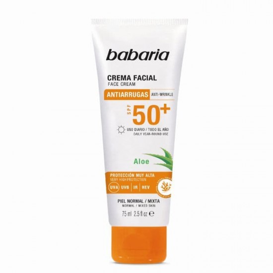 Babaria Crema Facial Antiarrugas Aloe SPF50+ 0