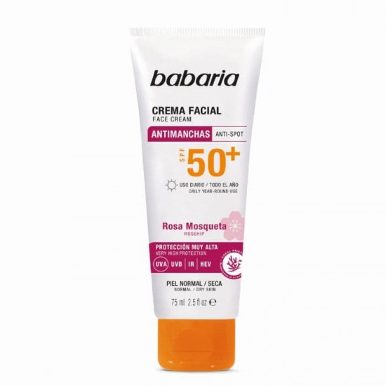 Babaria Crema Facial Antimanchas Rosa Mosqueta SPF50+ 0