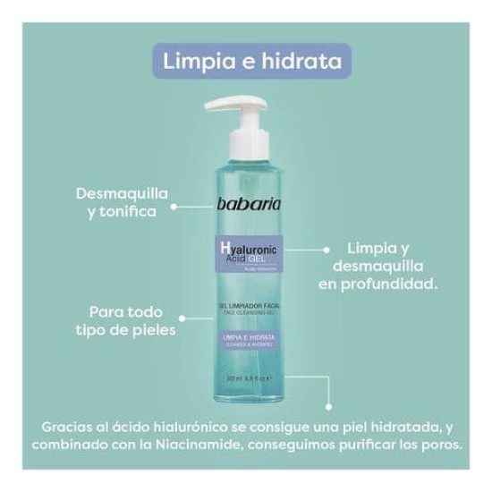 Babaria Limpiador Ácido Hyaluronico Duplo 2x200Ml 1