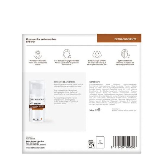 Bella Aurora CC Cream Extracubriente Spf50+ 30ml + Neceser 3