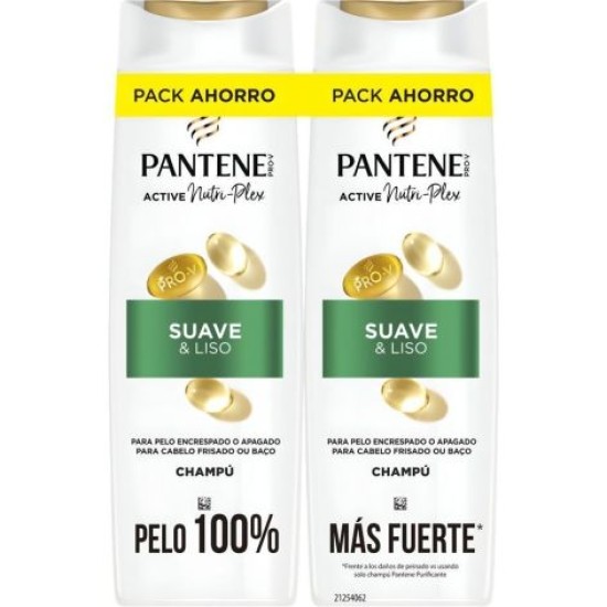 Champú Pantene Suave y Liso Duplo 2 x 325 ml 0