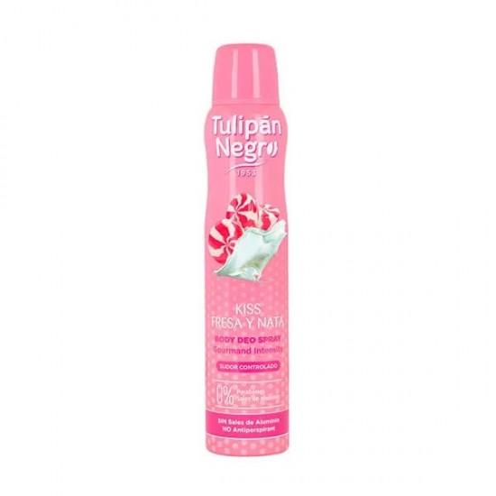 Desodorante Tulipan Negro Kiss Fresa Y Nata Spray 200Ml 0