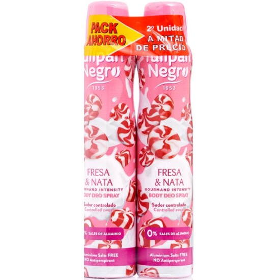Desodorante Tulipan Negro Kiss Fresa Y Nata Spray Duplo 0