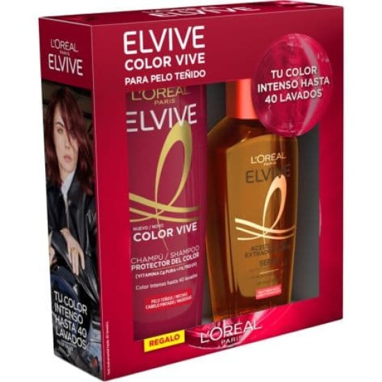 Elvive Color Vive Pack Champú + Sérum Aceite Extraordinario 0