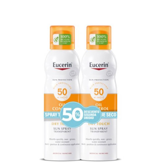 Eucerin Sun Protect Oil Control Spray Transparent Dry Touch Spf 50 Duplo 0