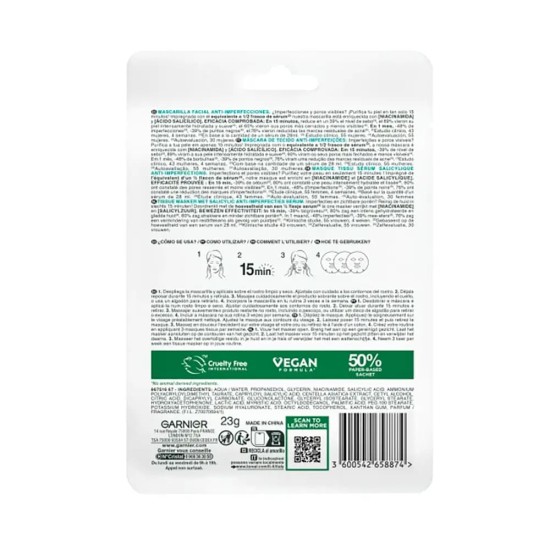 Garnier Pure Active Tissue Mask Salicylic 1