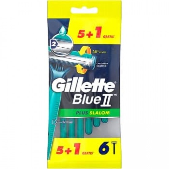 Gillette Blue Ii Plus Slalom 5+1 Gratis Unidades 0