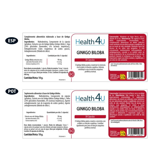 H4U Ginkgo Biloba 30 Cápsulas 1