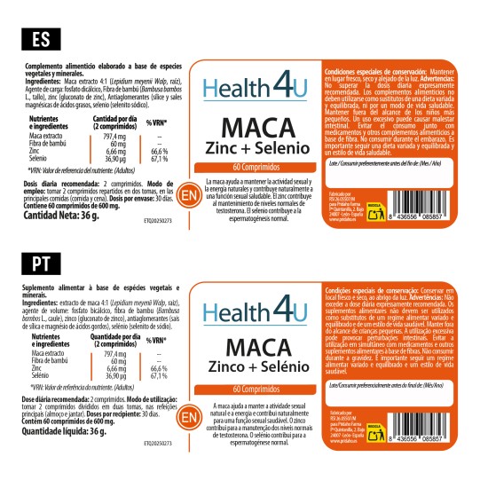 H4U Maca Zinc + Selenio 60UD 3