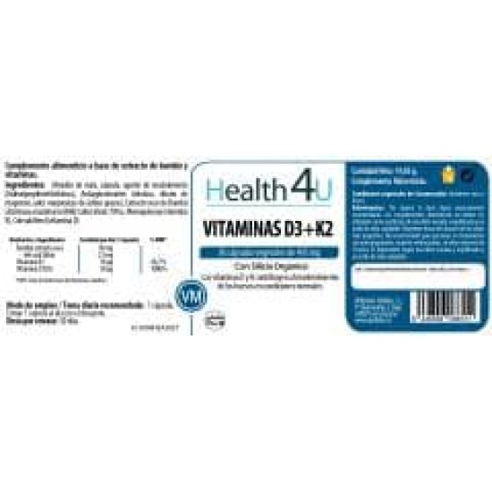 H4U Vitamina D3+K2 30 Cápsulas 1