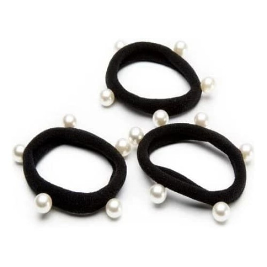 Inca Pack 3 Gomas Decoración Perlas Negra 0