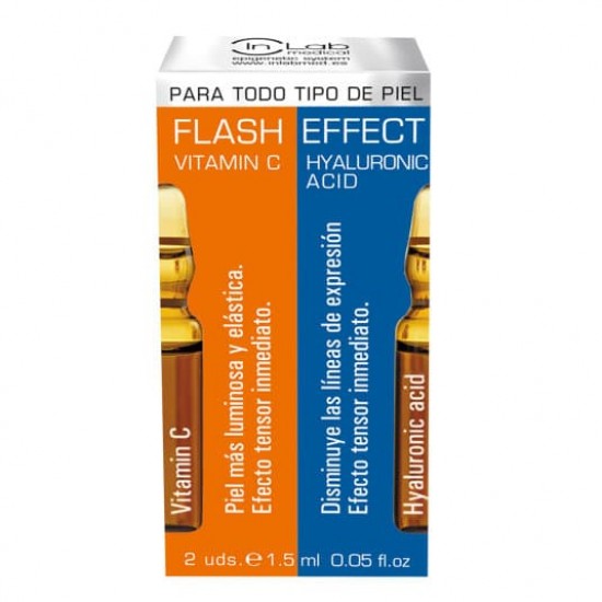 Inlab Flash Effect Duo Ampollas Vitamina C + Ácido Hialurónico 2 Uds 0