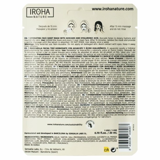 Iroha Mascarilla Aguacate 1UD 1
