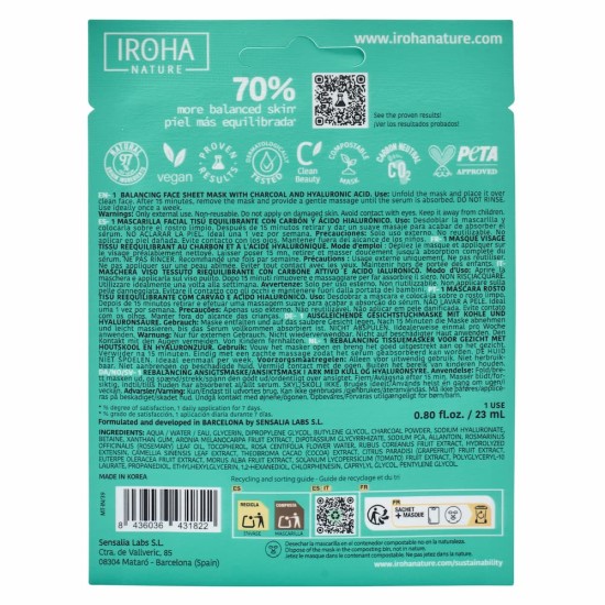 Iroha Mascarilla Balancing Charcoal 1UD 1