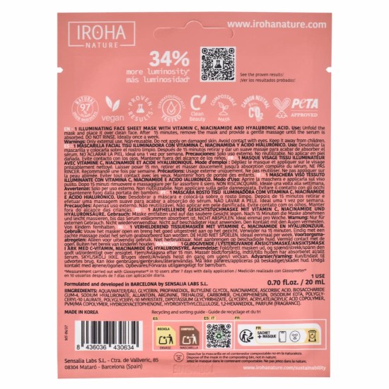 Iroha Mascarilla Illuminating Vitamin C 1UD 1