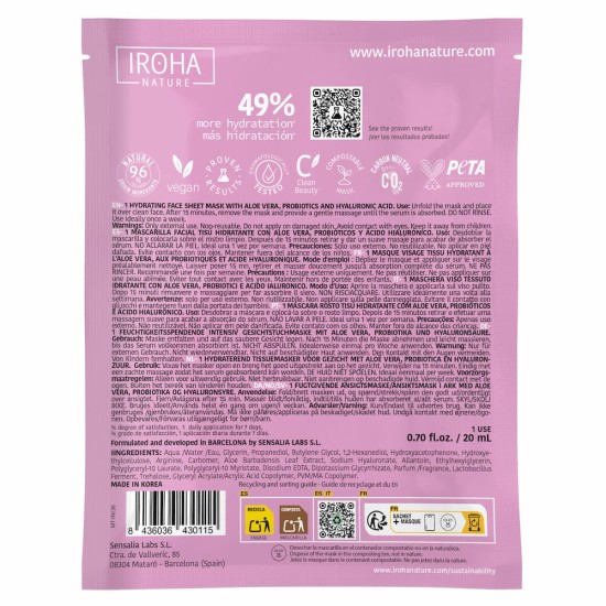 Iroha Mascarilla Soothing & Hydrating 1UD 1