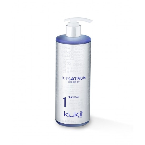 Kukit K-Platinum Champú  Matizador Anti-Amarillo Para Rubios, Mechas Y Canas 1000 Ml 0