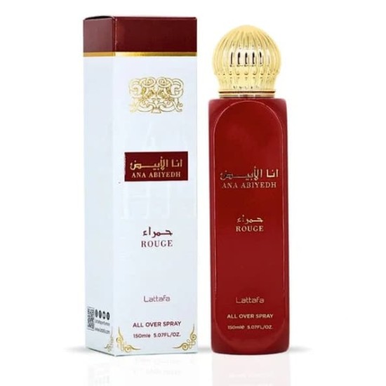 Lattafa Body Mist Ana Abiyedh Rouge 150Ml 0