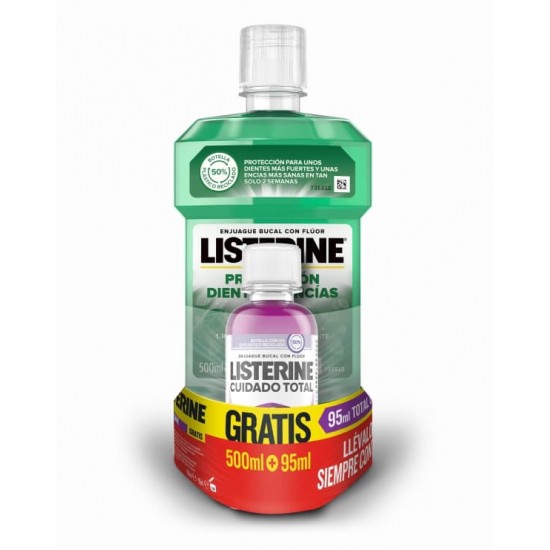 Listerine Elixir Protección Dientes Y Encías Menta Fresca 500 Ml+Total 95 ml 0