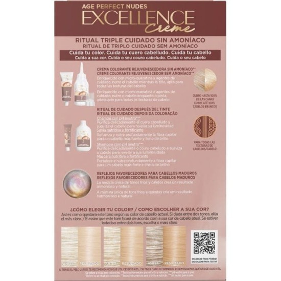 L\'Oreal Excellence Creme Age Perfect Nudes 10.13 Rubio Muy Claro 2