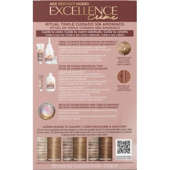 L\'Oreal Excellence Creme Age Perfect Nudes 6.03 Castaño Claro Dorado 2