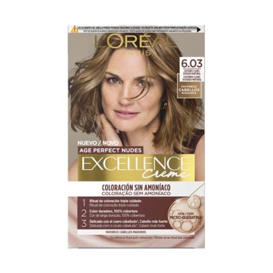 L\'Oreal Excellence Creme Age Perfect Nudes 6.03 Castaño Claro Dorado 0