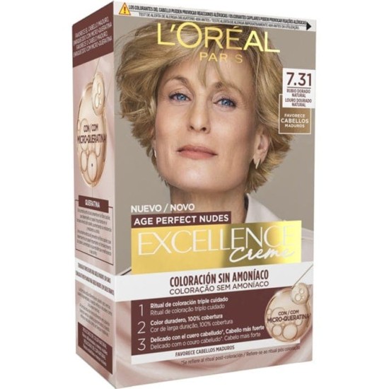 L\'Oreal Excellence Creme Age Perfect Nudes 7.31 Rubio Dorado Natural 1