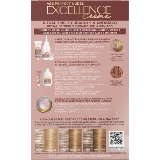 L\'Oreal Excellence Creme Age Perfect Nudes 7.31 Rubio Dorado Natural 2