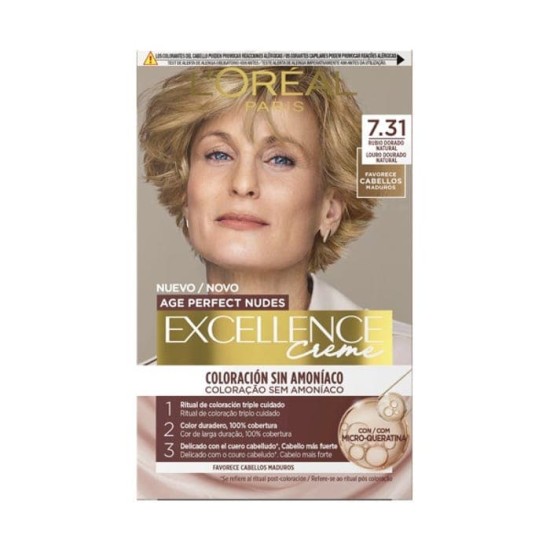 L\'Oreal Excellence Creme Age Perfect Nudes 7.31 Rubio Dorado Natural 0
