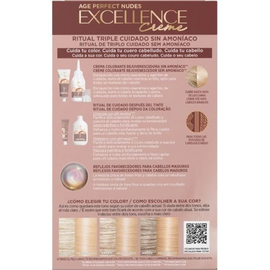 L\'Oreal Excellence Creme Age Perfect Nudes 9.31 Rubio Claro Dorado 2