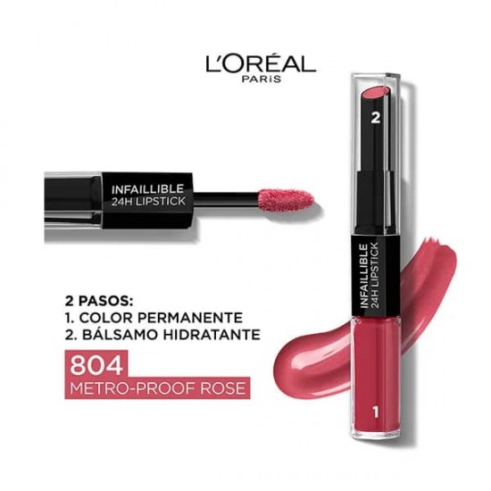 Loreal Labios Infalible 24H 804 Metro Proof Rose 4